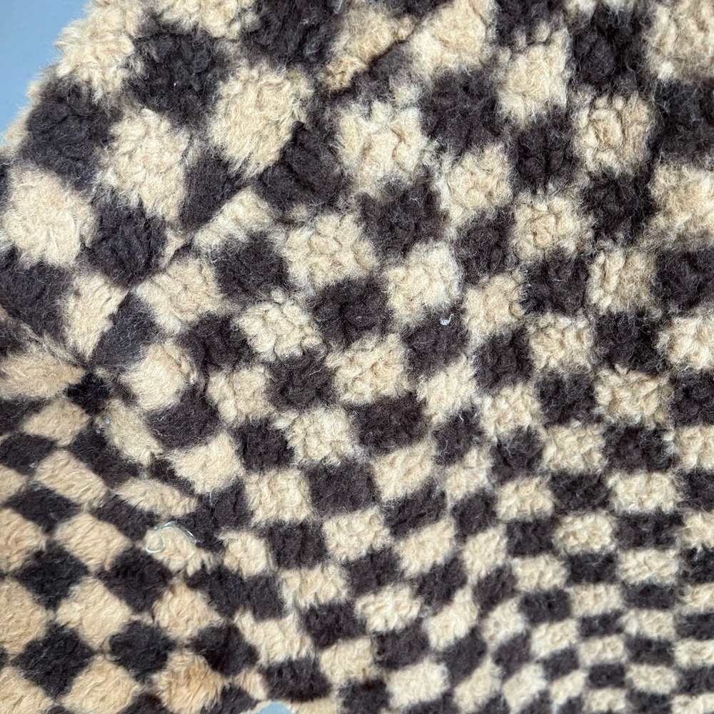 Brown and Tan Checkered Hoodie - Picture 3 of 9